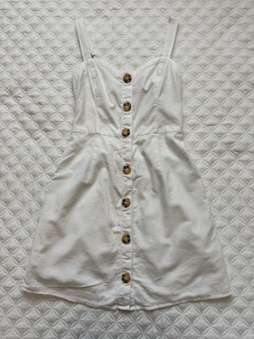 Abercrombie & Fitch White Button-Front Sweetheart Cotton Mini Dress Size S